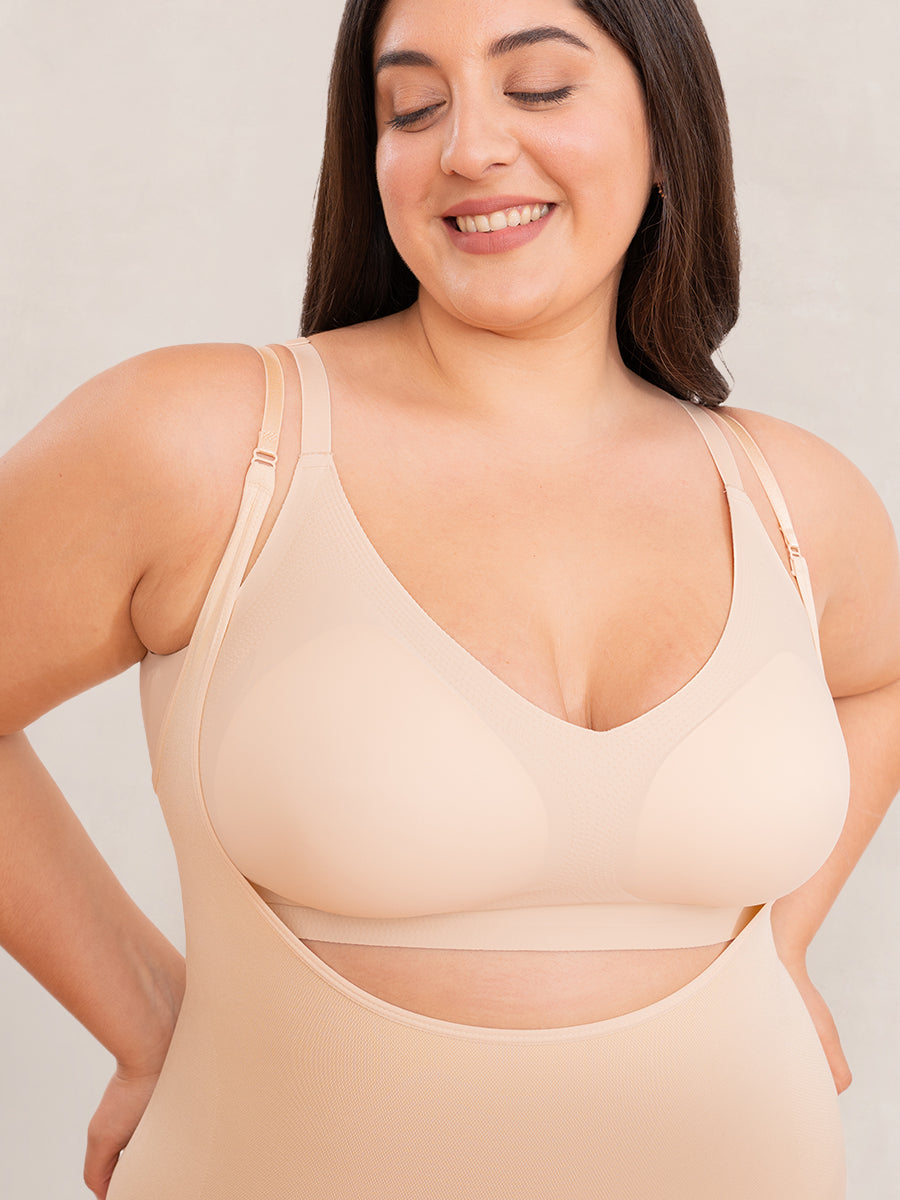 Shapermint Open Bust Bodysuit Shaper Short