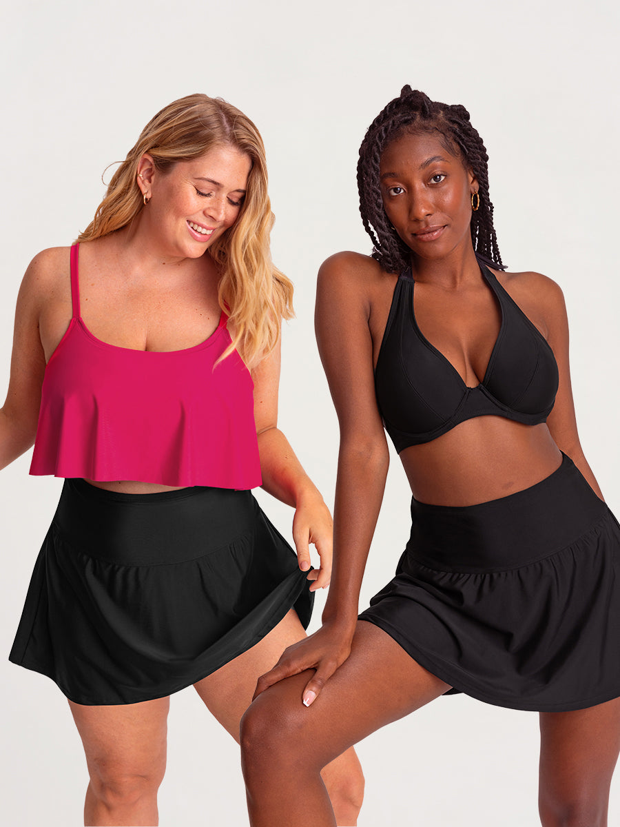 Bundle Shapermint - 1 Halter Bikini Top + 1 Ruffled Bikini Top + 1 Swim Skirt