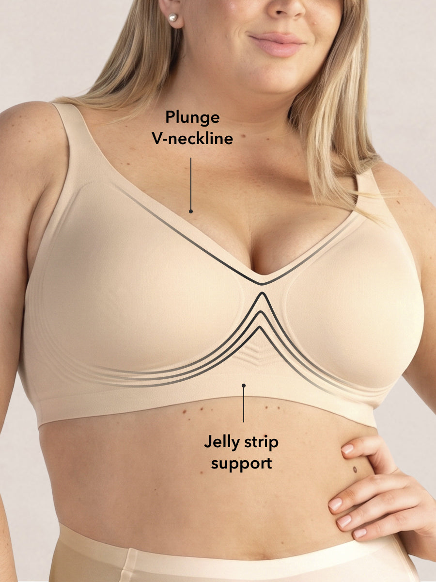 Truekind® Wireless Plunge Jelly Bra