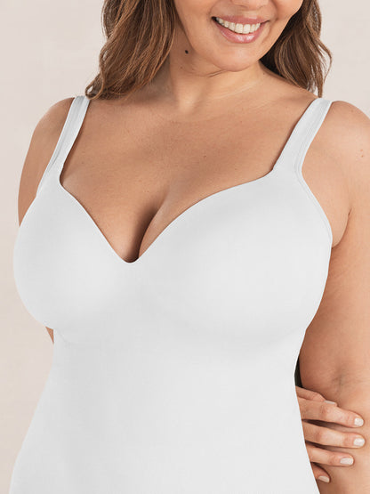White Sweetheart Built-In Bra Shaper Cami