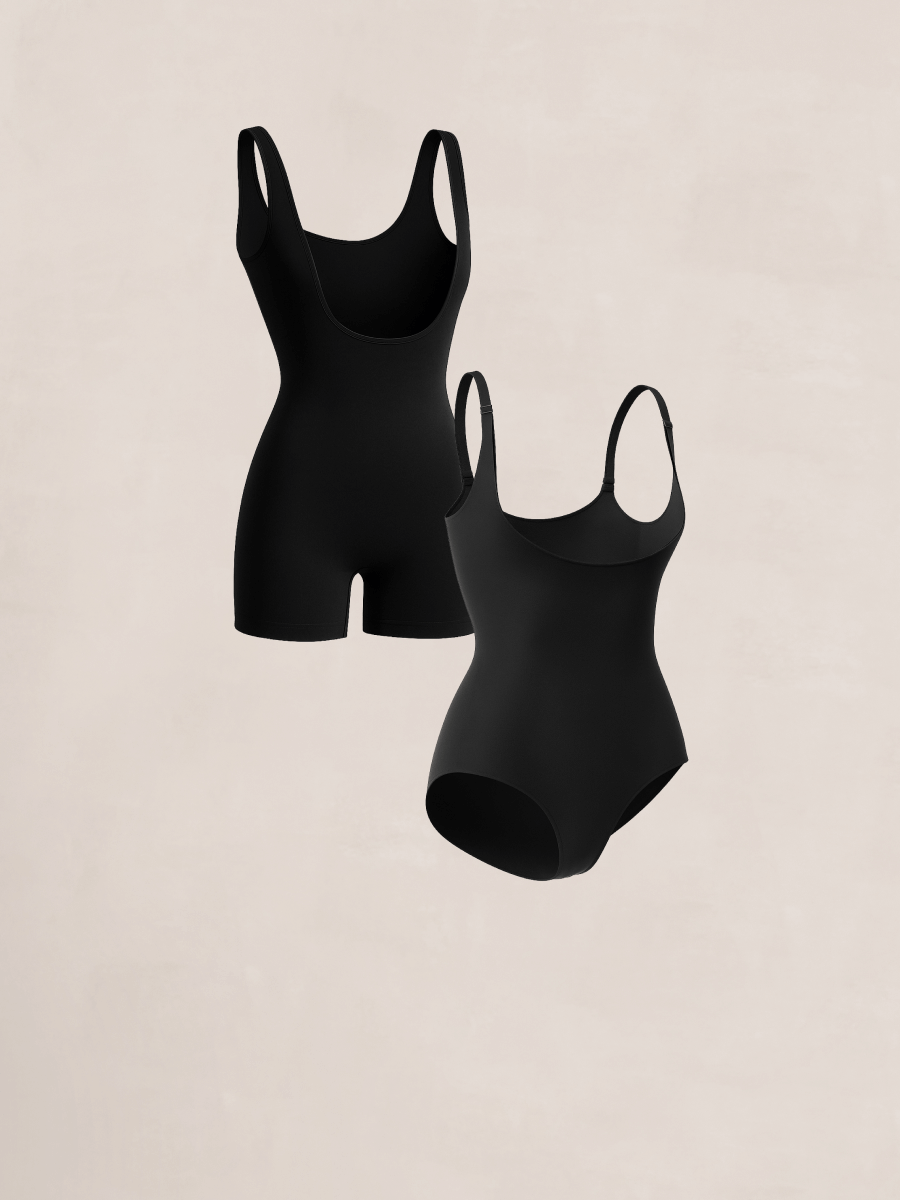 Bundle Shapermint - 1 Open-Bust Shaper Bodysuit Shaper Short + 1 Open-Bust Bodysuit Shaper Panty