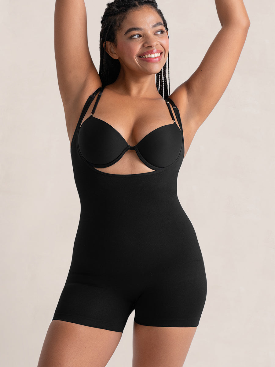 Shapermint Open Bust Short Bodysuit