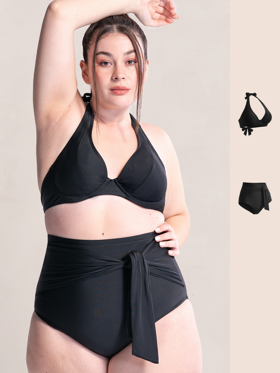 Bundle Shapermint - 1 Tie-Belt Swim Bottom + 1 Halter Bikini Top