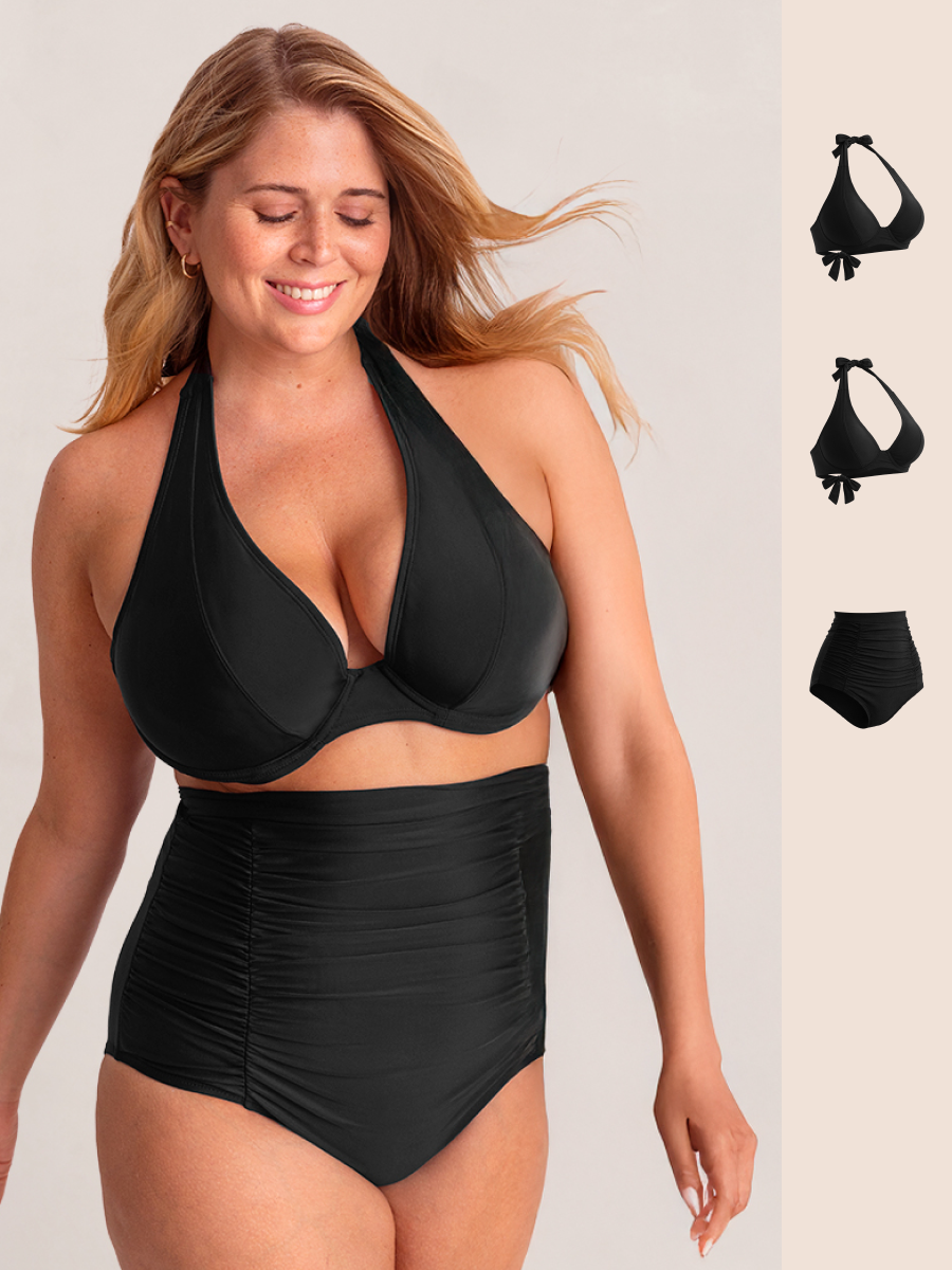 Bundle Shapermint - 2 Halter Bikini Top + 1 Bikini Bottom