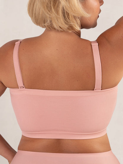 Back view Rose Strapless Bandeau Bra removable straps