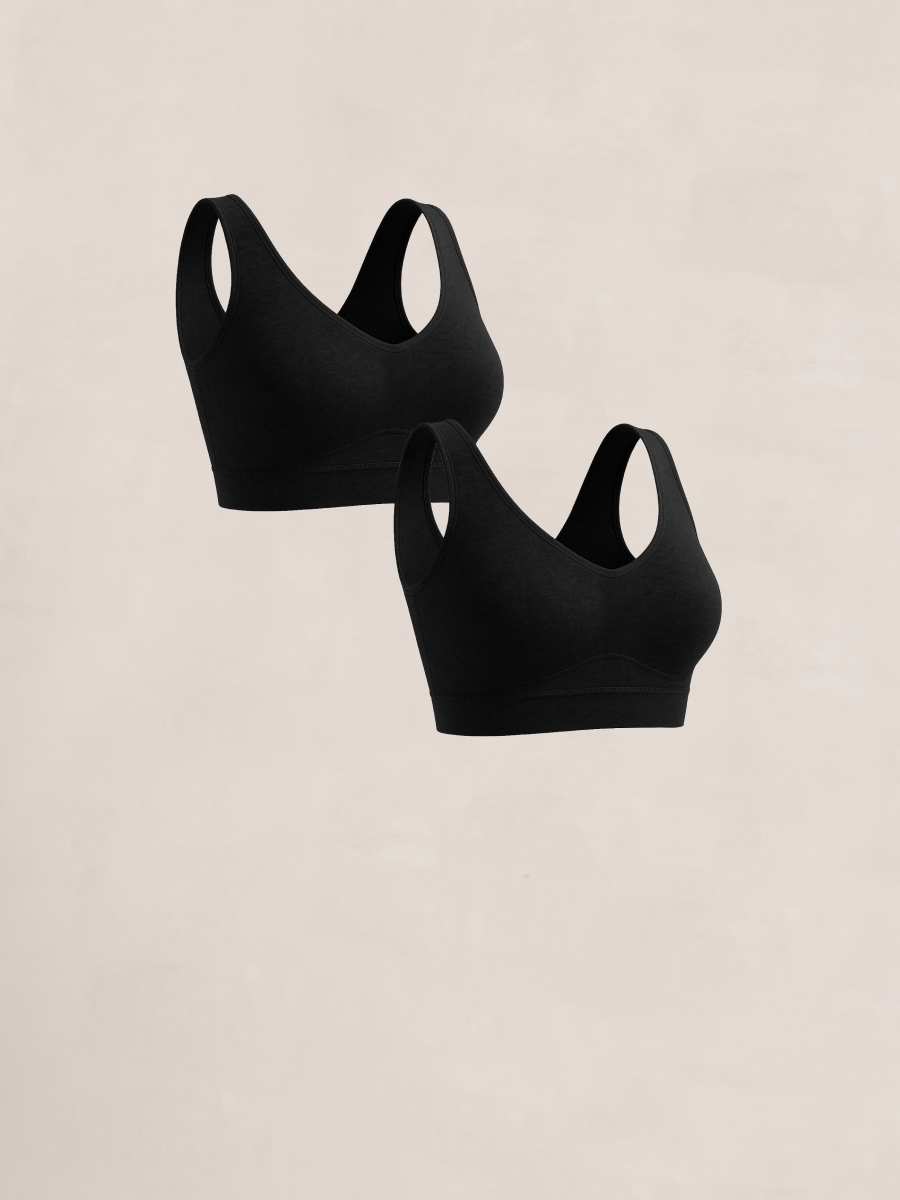 Truekind® 2-Pack Comfort Cotton Bralette