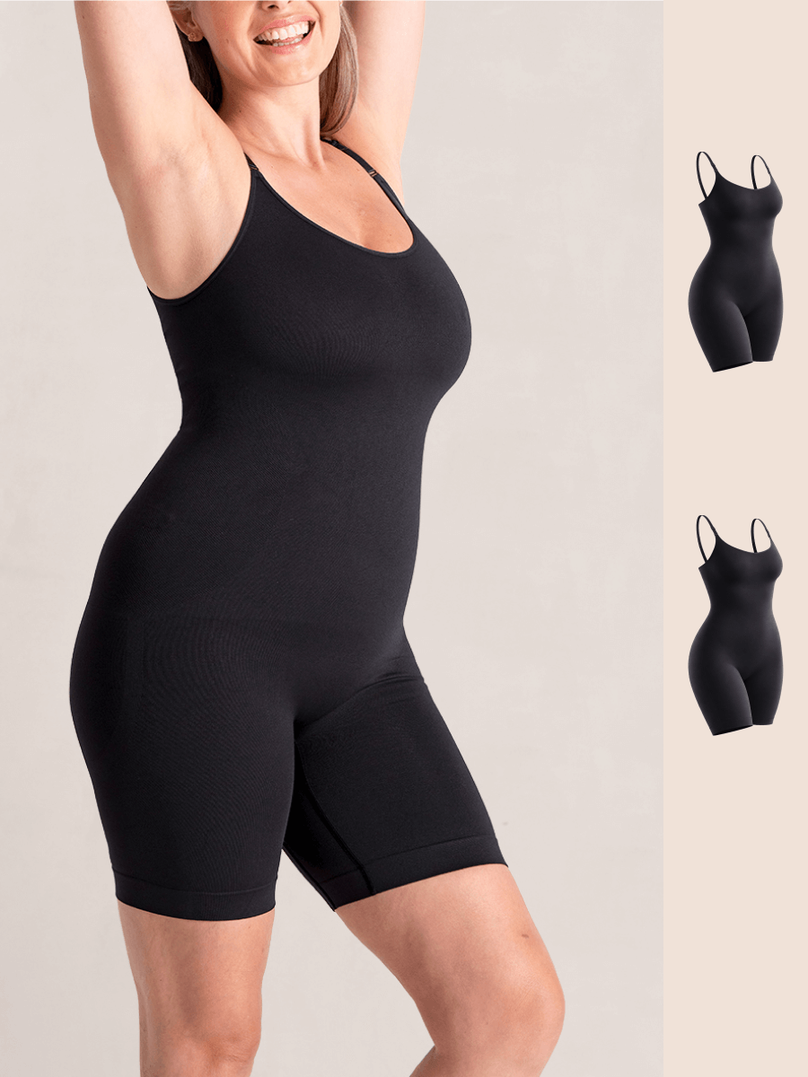 Shapermint 2-Pack All Day Every Day Scoop Neck Mid-Thigh Bodysuit