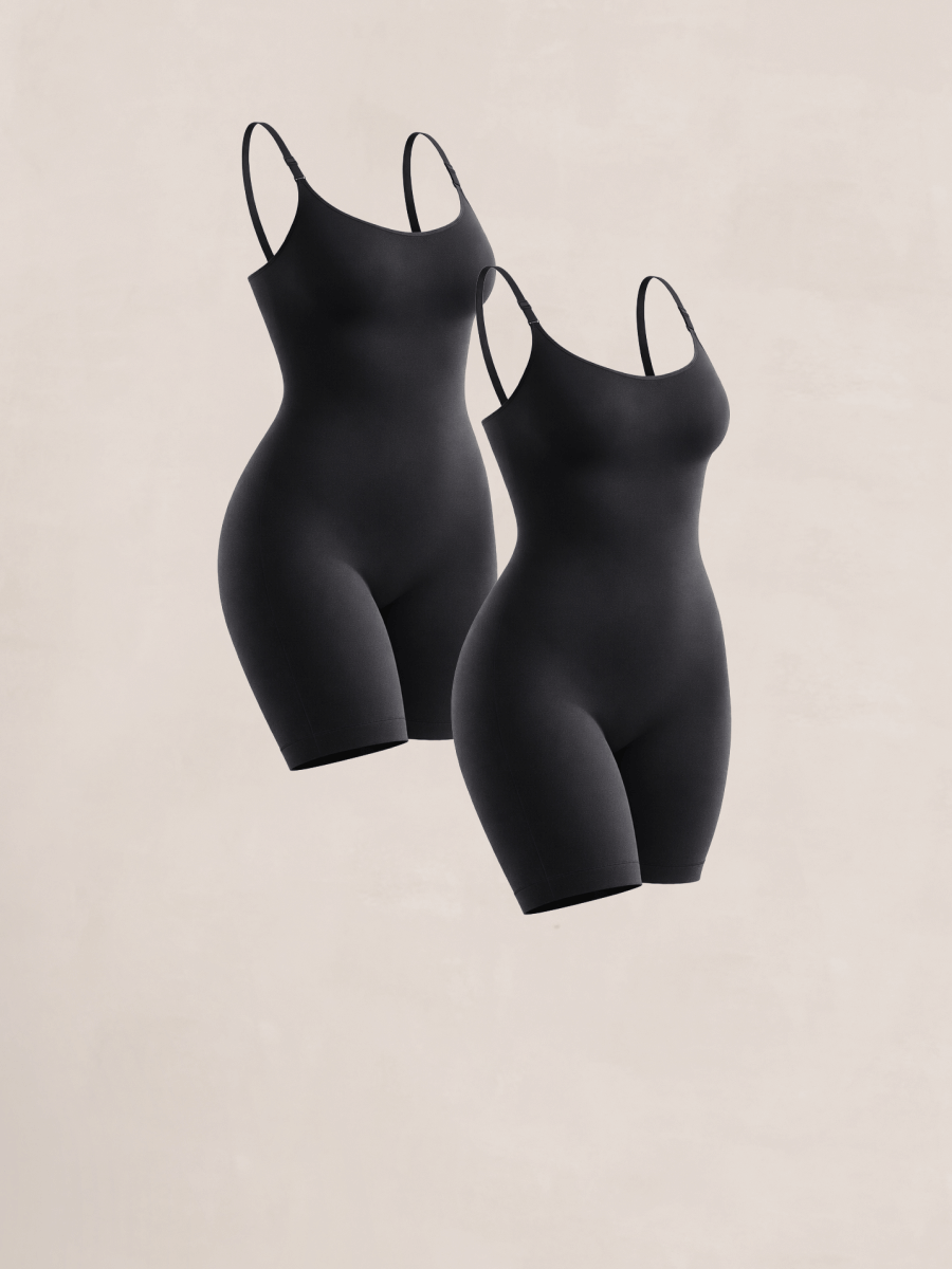 Shapermint 2-Pack All Day Every Day Scoop Neck Mid-Thigh Bodysuit