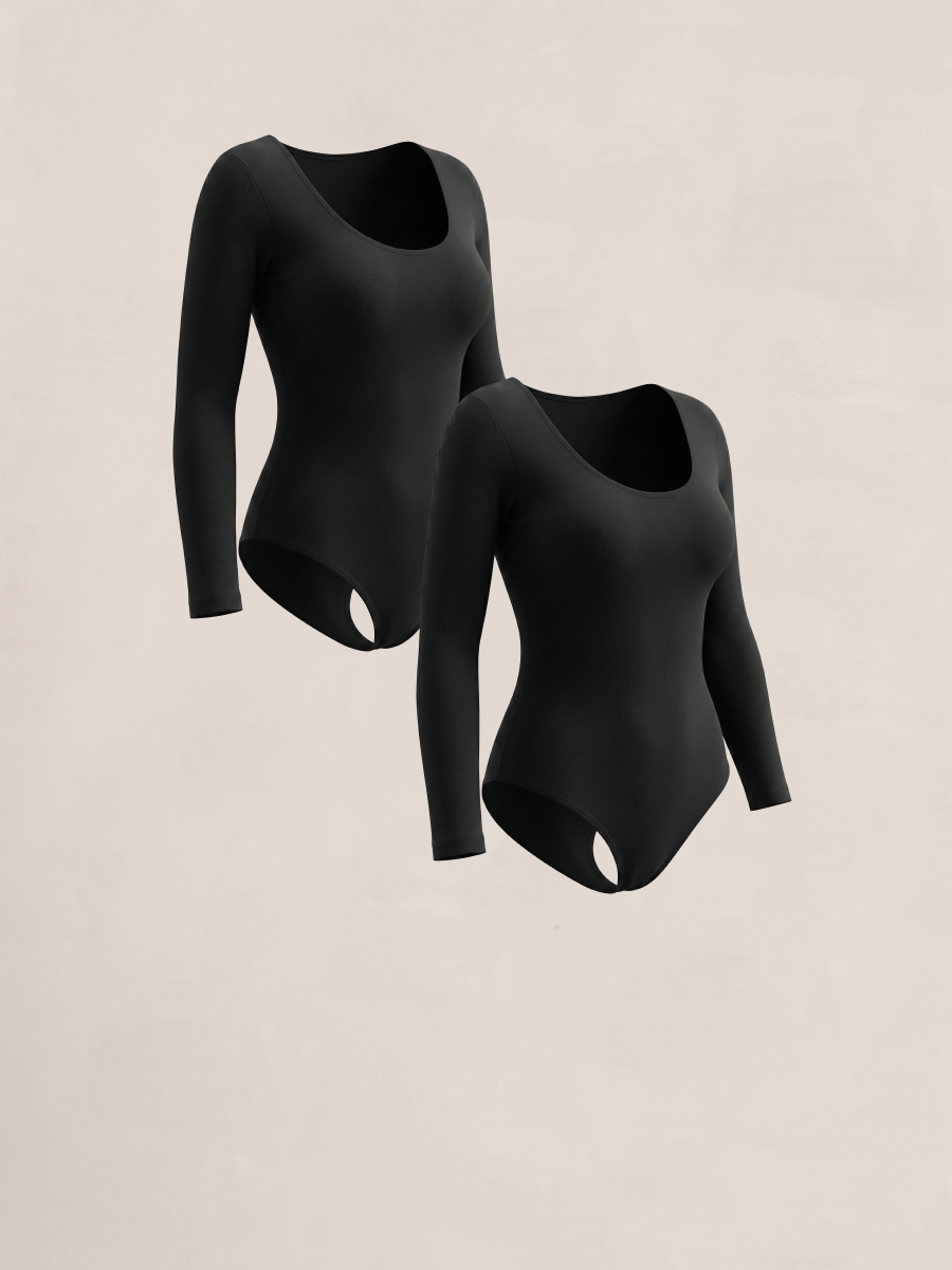 Shapermint 2-Pack All Day Every Day Long Sleeve Bodysuit