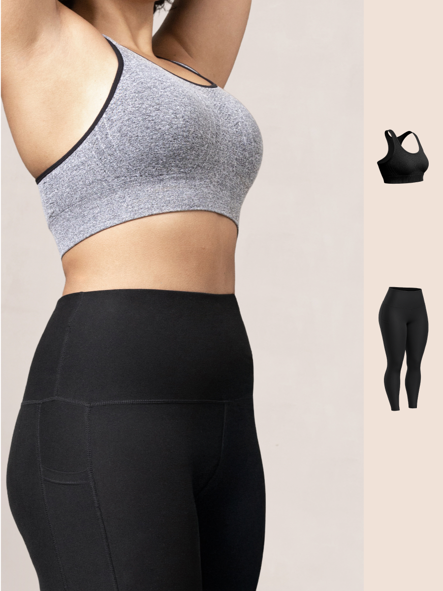 Bundle Truekind® & Shapermint - 1 Seamless Racerback Sports Bra + 1 Active Leggings