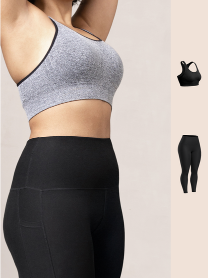 Bundle Truekind® & Shapermint - 1 Seamless Racerback Sports Bra + 1 Active Leggings