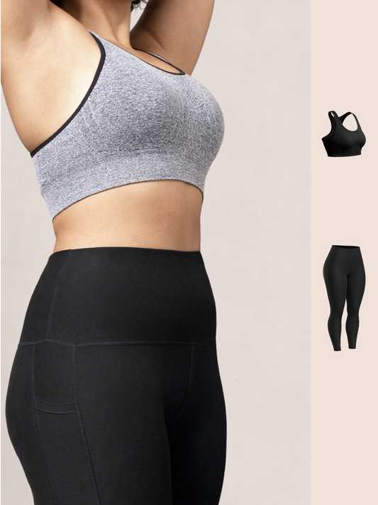 Bundle Truekind® & Shapermint - 1 Seamless Racerback Sports Bra + 1 Active Leggings