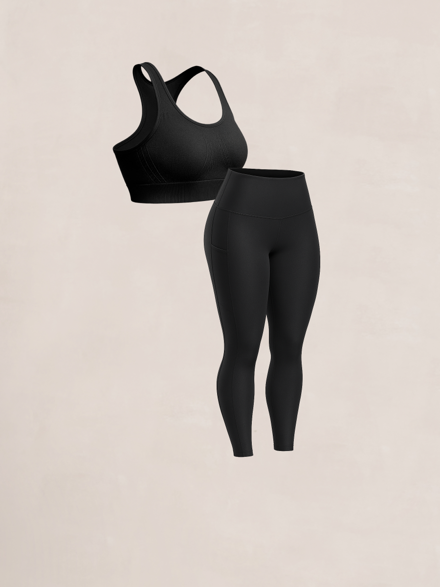 Bundle Truekind® & Shapermint - 1 Seamless Racerback Sports Bra + 1 Active Leggings