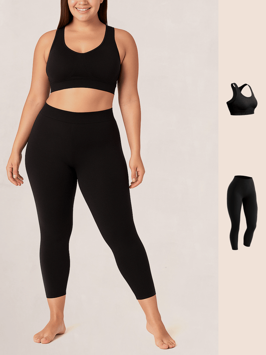 Bundle Truekind® & Shapermint - 1 Seamless Racerback Sports Bra + 1 Capri