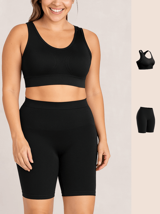 Bundle Truekind® & Shapermint - 1 Seamless Racerback Sports Bra + 1 Bike Short