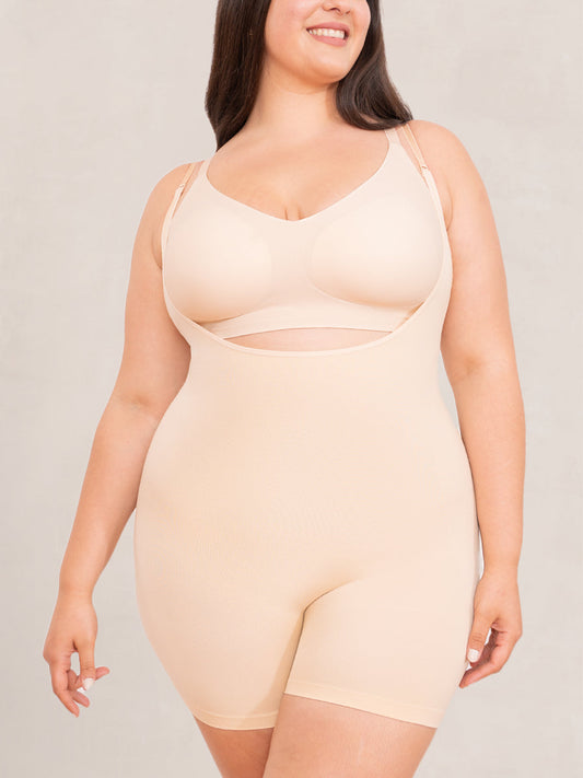 Shapermint Open Bust Bodysuit Shaper Short