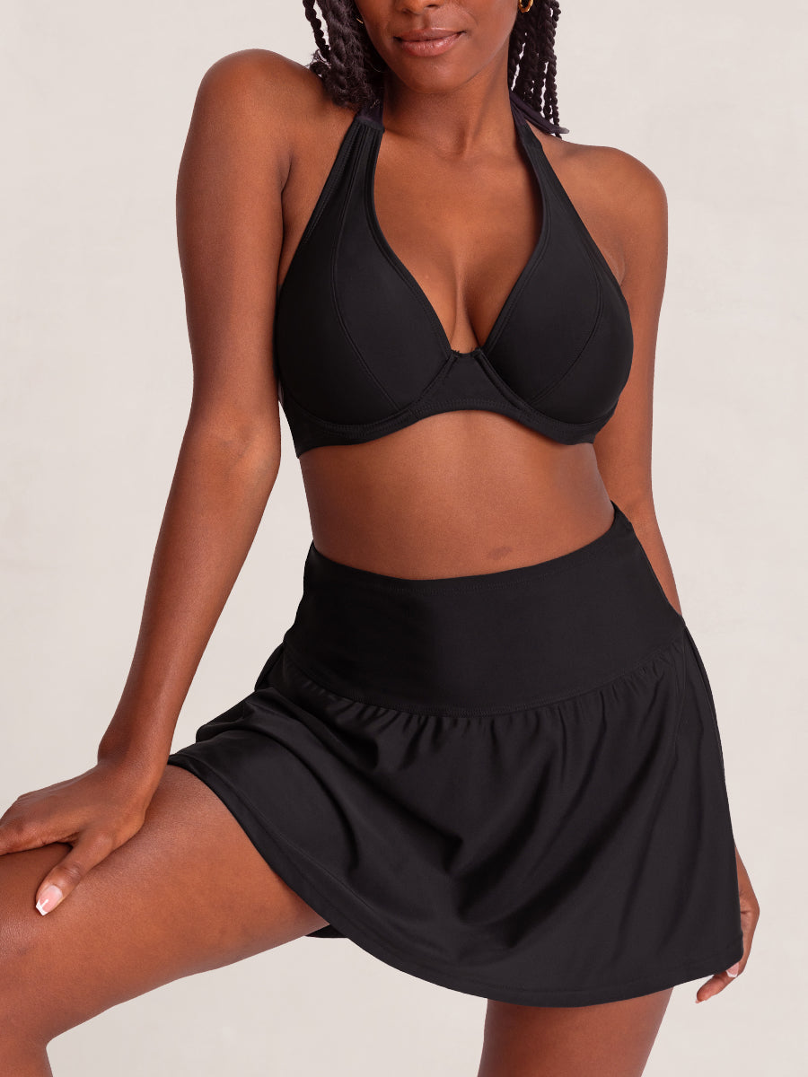 Shapermint High Waisted Full Coverage Swim Skirt