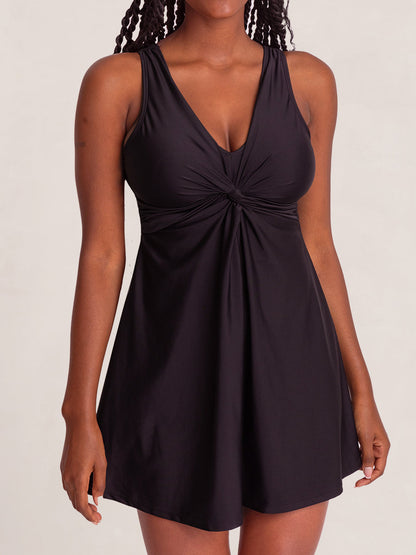 Shapermint Swim Knot-Front Swim Dress