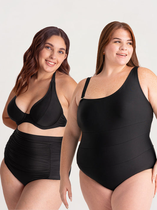 Bundle Shapermint - 1 Bikini Bottom + 1 Halter Bikini Top + 1 One Shoulder Control Swimsuit