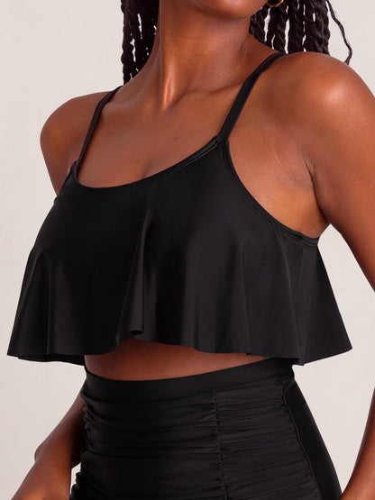 Shapermint Swim Ruffled Bikini Top