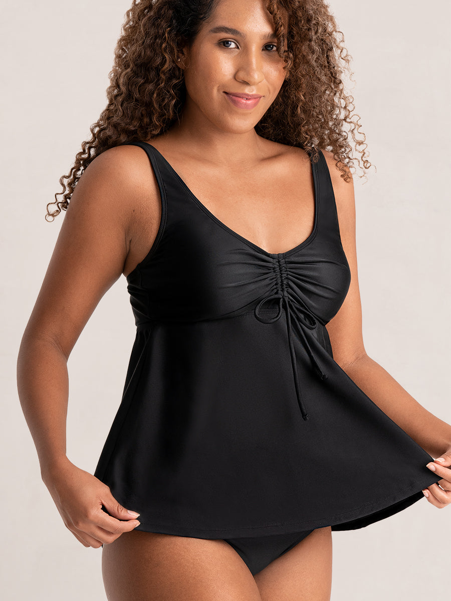 Shapermint Wireless Tie-Front Tankini