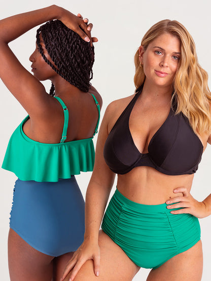 Bundle Shapermint - 1 Halter Bikini Top + 1 Ruffled Bikini Top + 1 Bikini Bottom
