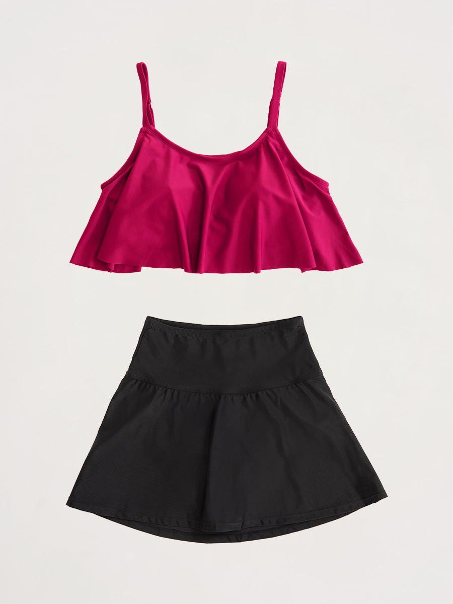 Bundle Shapermint - 1 Ruffled Bikini Top + 1 Swim Skirt