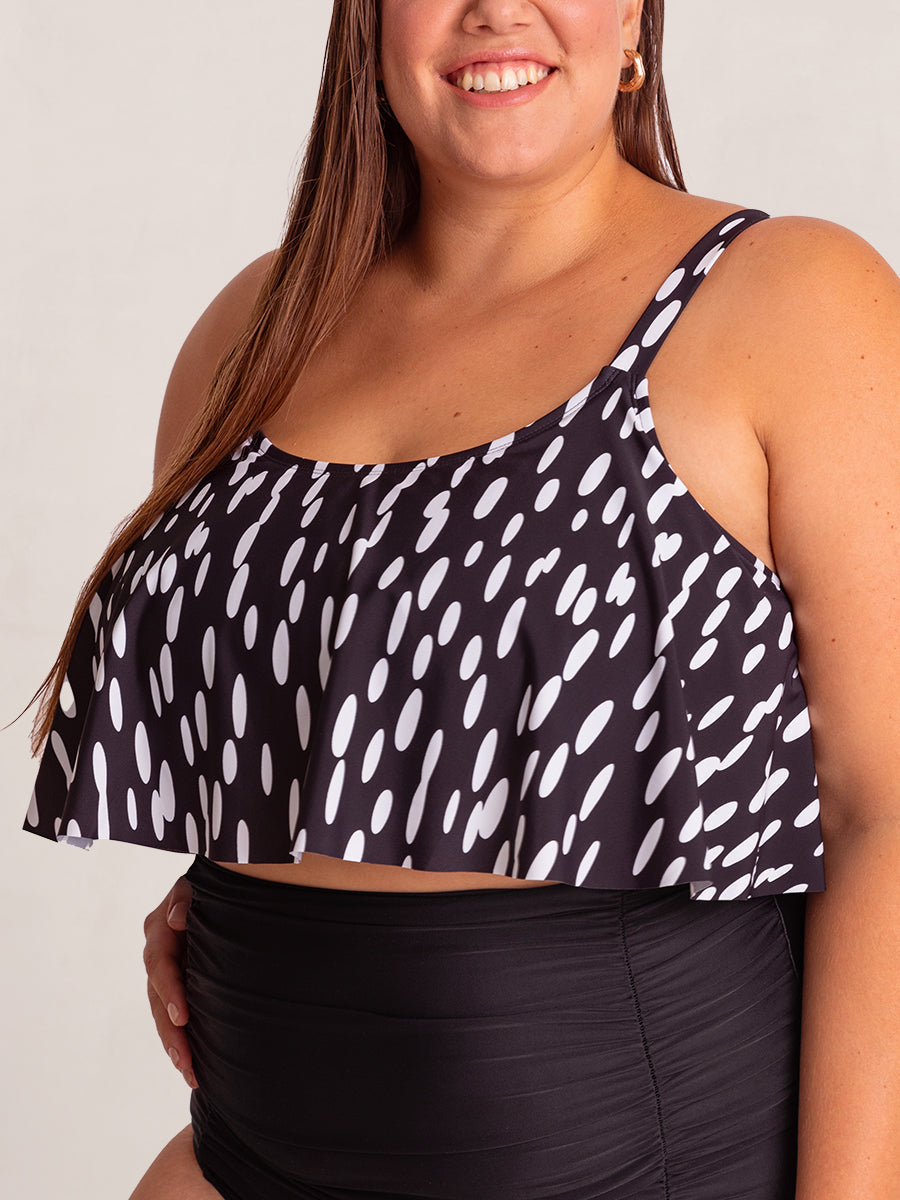 Shapermint Swim Ruffled Bikini Top