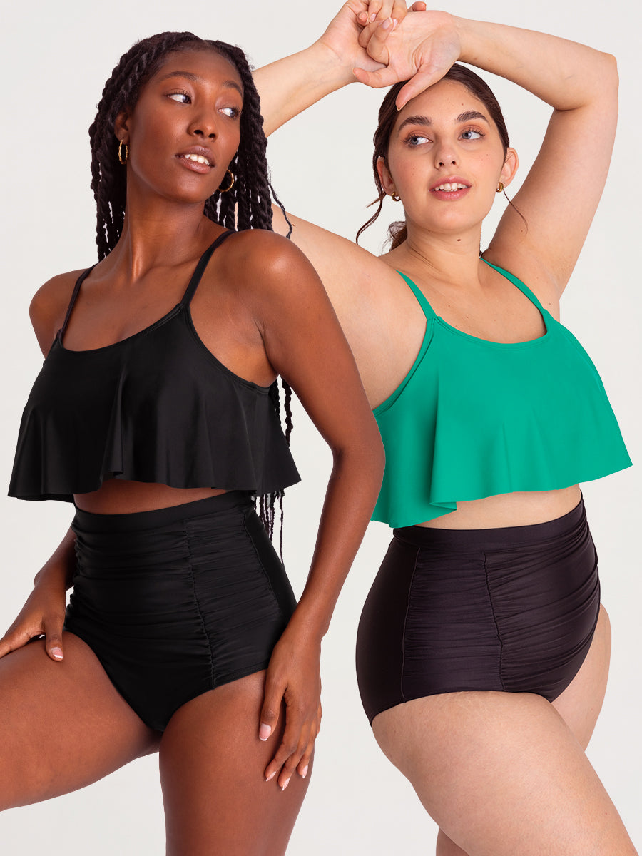 Shapermint 2-Pack Swim Ruffled Bikini Top
